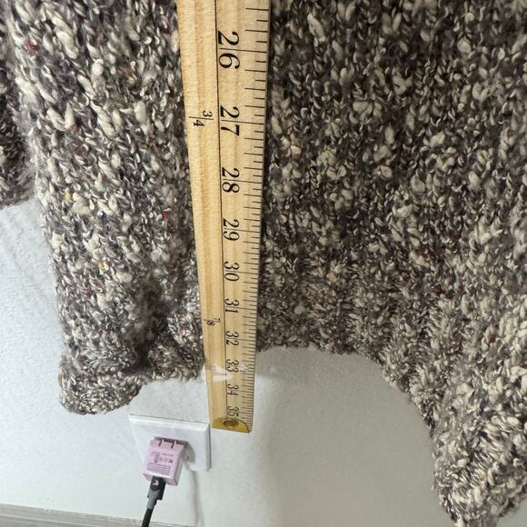 LOGO Lori Goldstein L Cardigan Sweater Speckled‎ Knit Open Front Pockets Cozy - Picture 3 of 9
